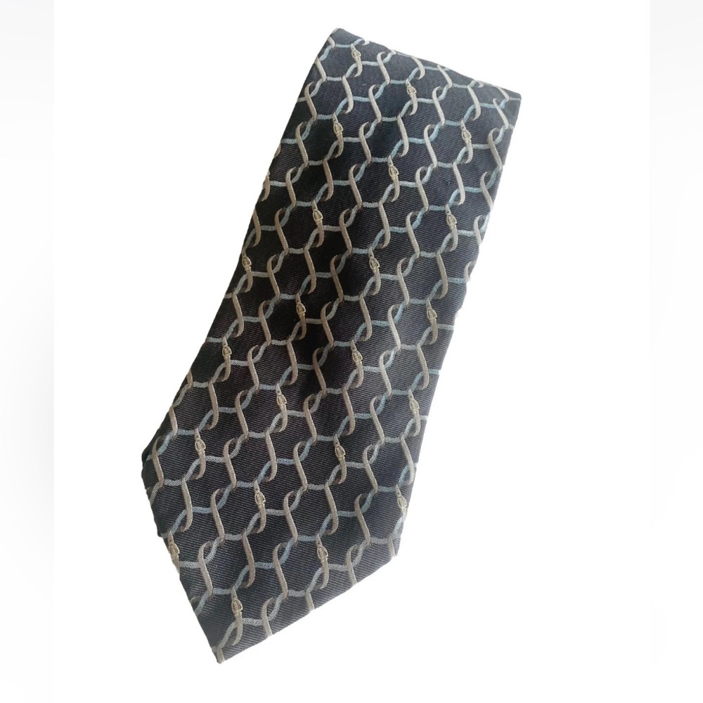 Gucci Classic Gray Geometric Men's 100% Silk Tie Business Formal Preppy Italy